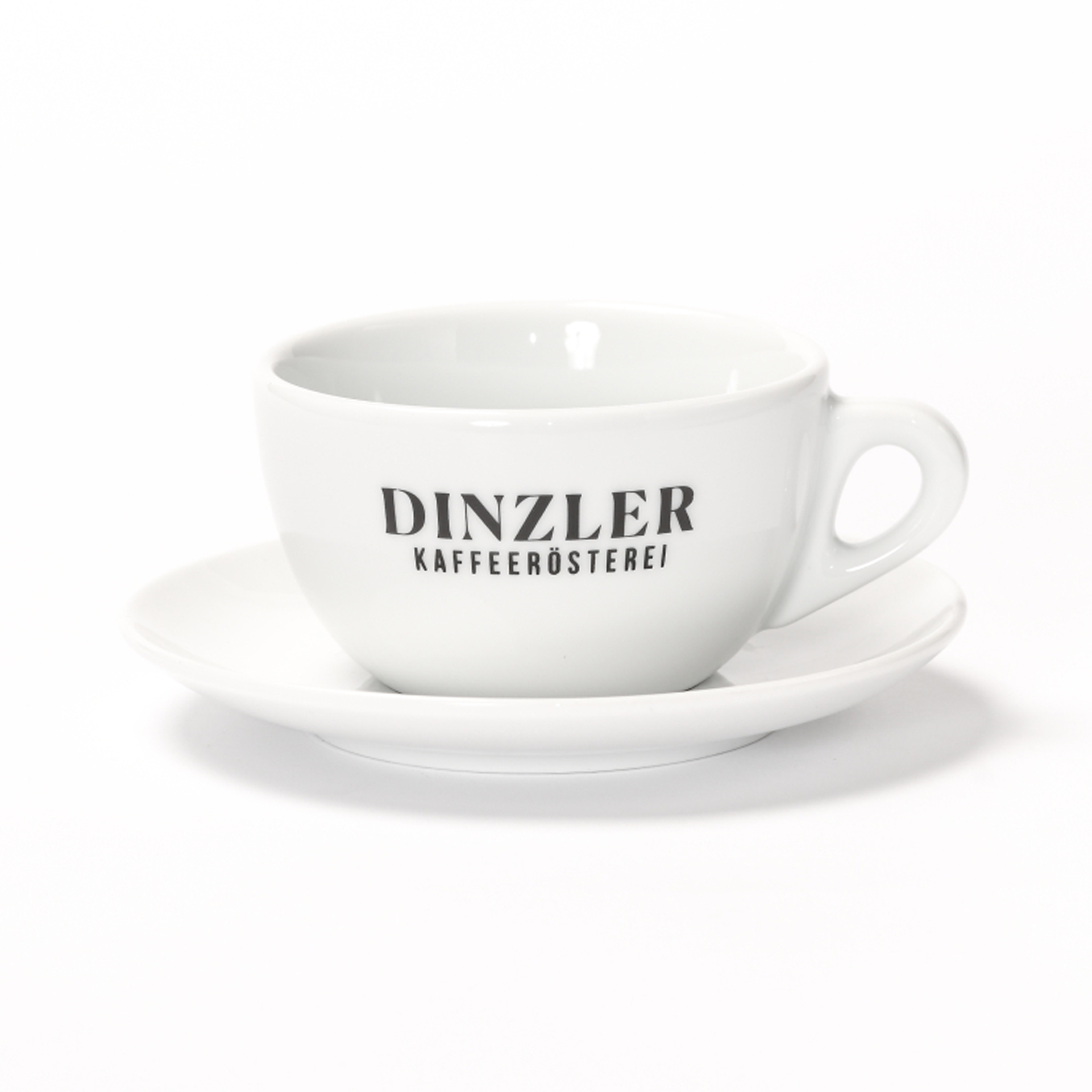 Milchkaffeetasse mit DINZLER Logo