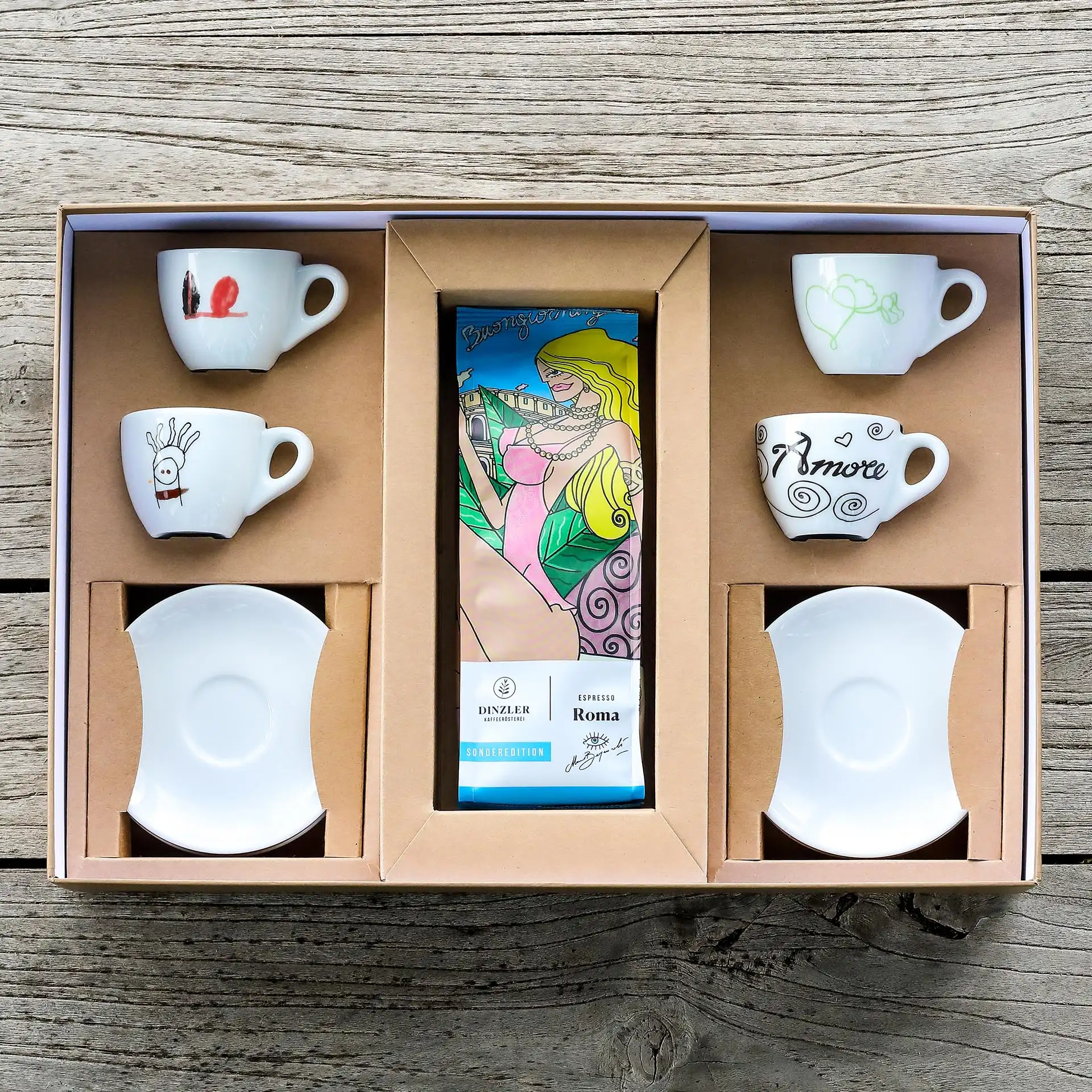Szenebild Limitiertes Espressotassen-Set inkl. Espresso Roma Sonderedition Mauro Bergonzoli