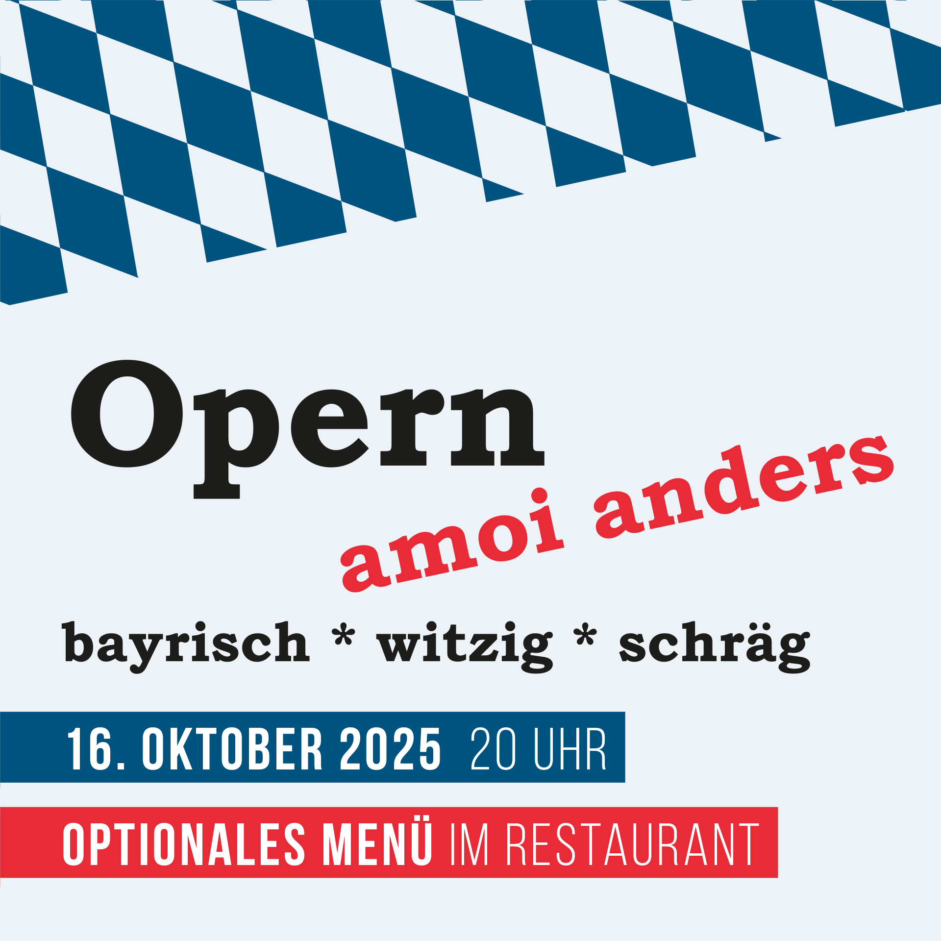 Opern amoi anders am 16. Oktober 2025| DINZLER Kaffeerösterei