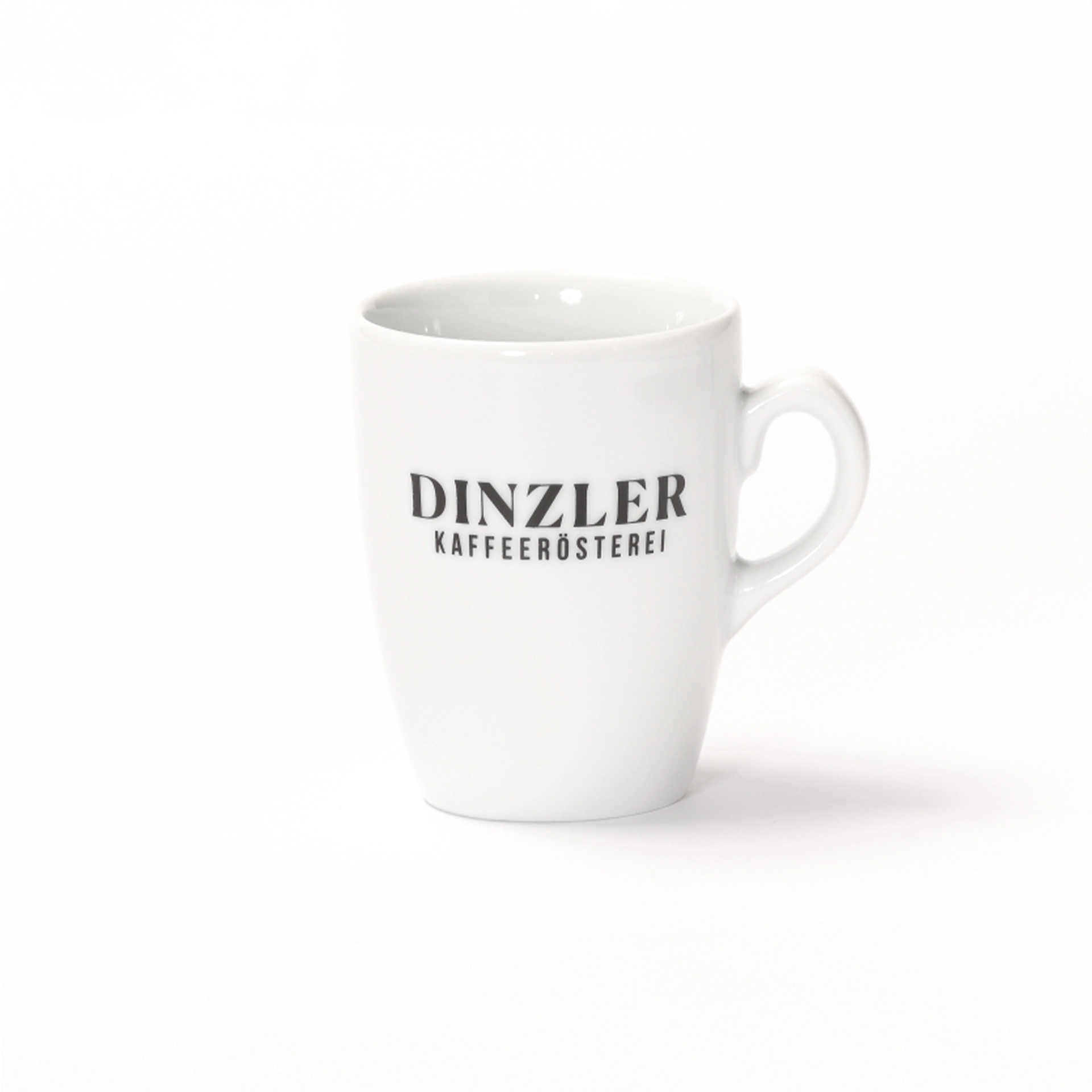 Kaffeebecher Porzellan mit DINZLER Logo